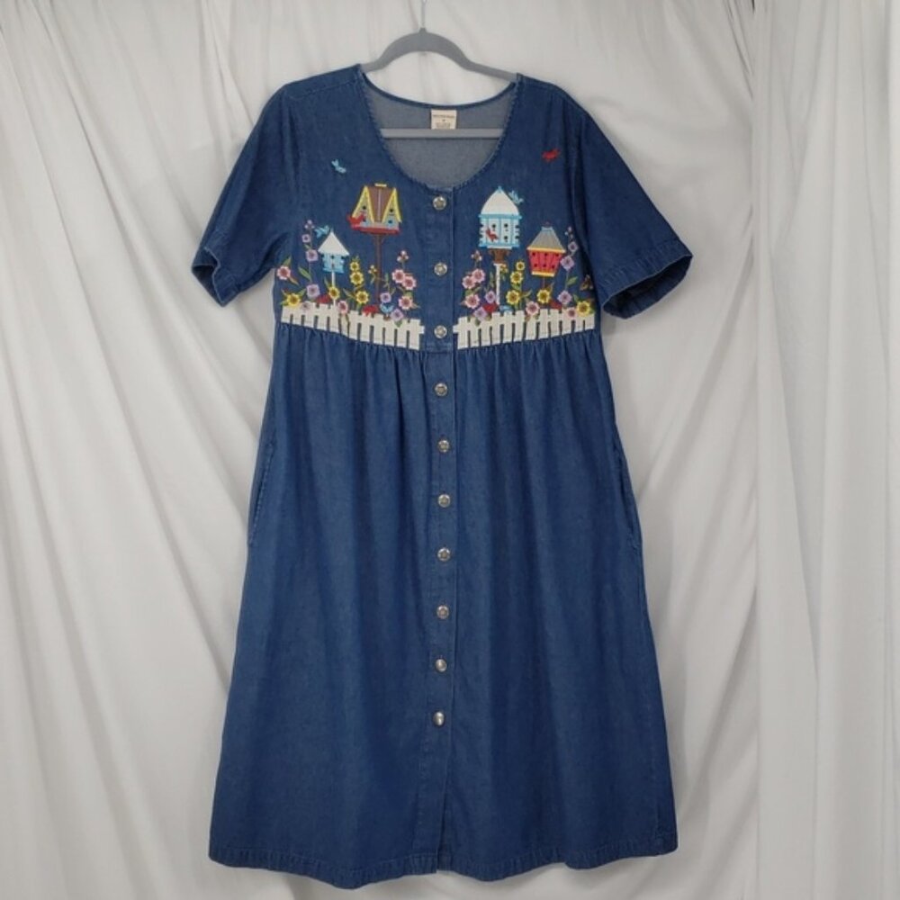Bechamel Embroidered Denim Garden Dress